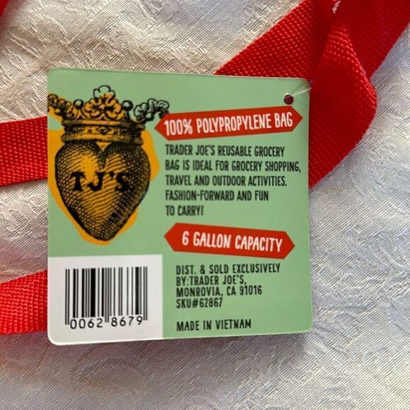 Trader Joe’s Plastic Reusable Shopping Tote Bag 6 Gallon Ohio Collectible - Picture 14 of 14